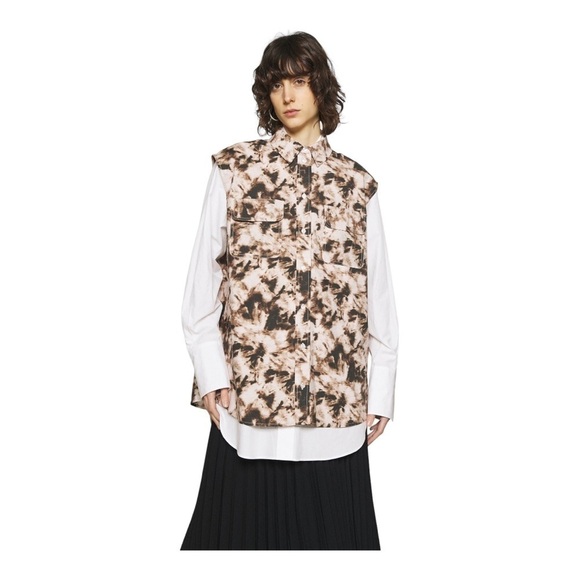 SAMSOE SAMSOE Tea Shirt Top in Camo Clay, Size M - Picture 1 of 15